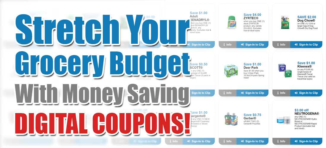 Stretch your grocery budget with money saving digital coupons!